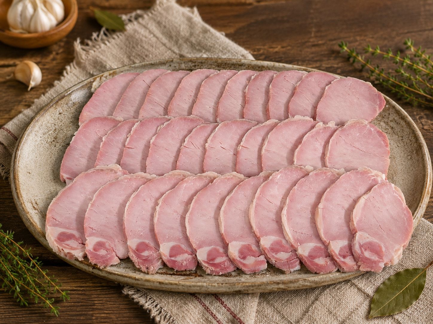 Rôti de porc (et ses condiments) (3 tranches / pers,)